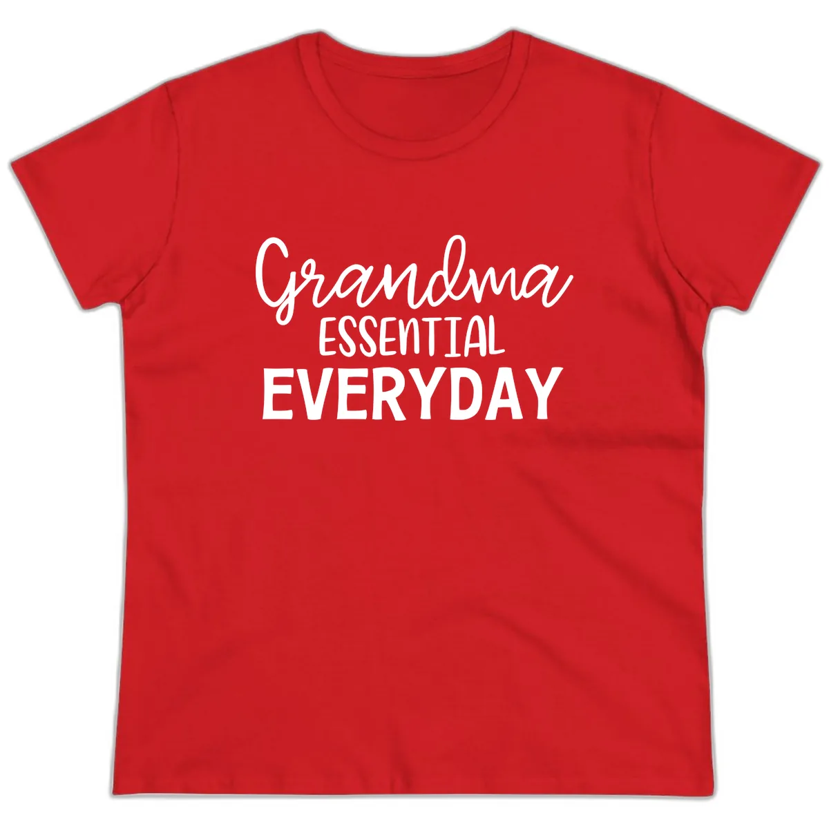 Grandma Essential Everyday Ladies Tee in Red