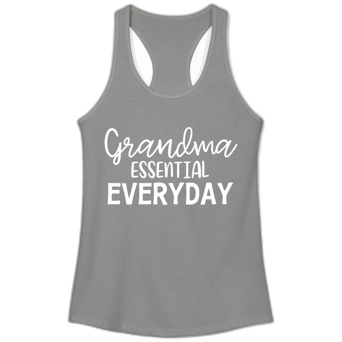 Grandma Essential Everyday Ladies Tank in Heather Grey