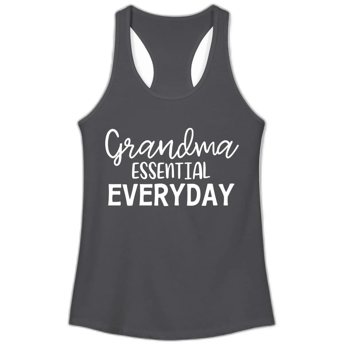 Grandma Essential Everyday Ladies Tank in Solid Dark Gray