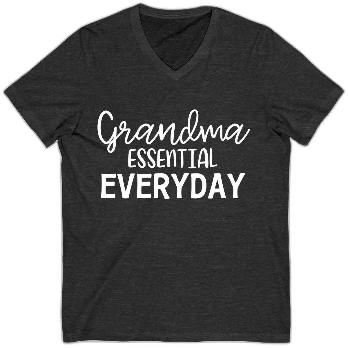 Grandma Essential Everyday V-Neck in Dark Grey Heather