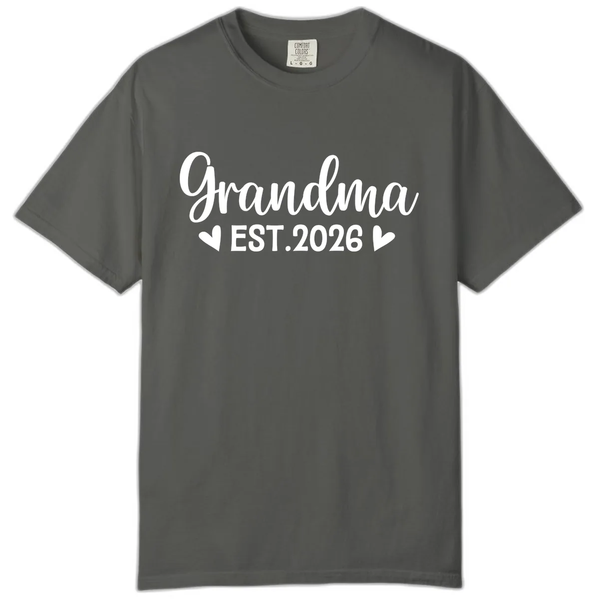 Grandma Est. 2026 Announcement Comfort Color in Pepper