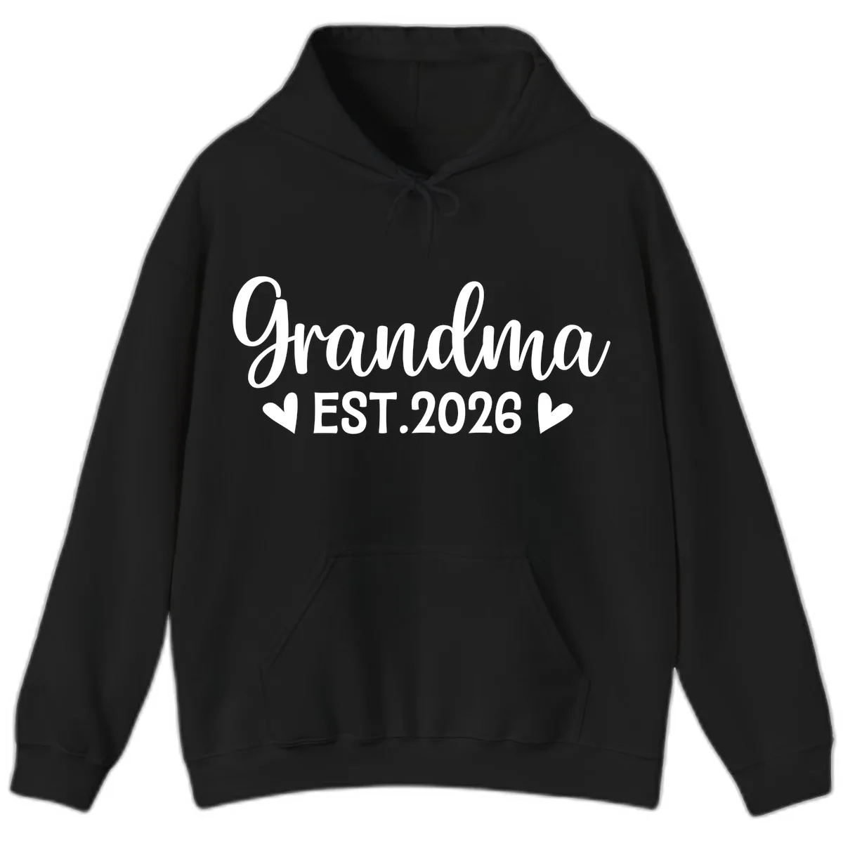 Grandma Est. 2026 Announcement Hoodie in Black