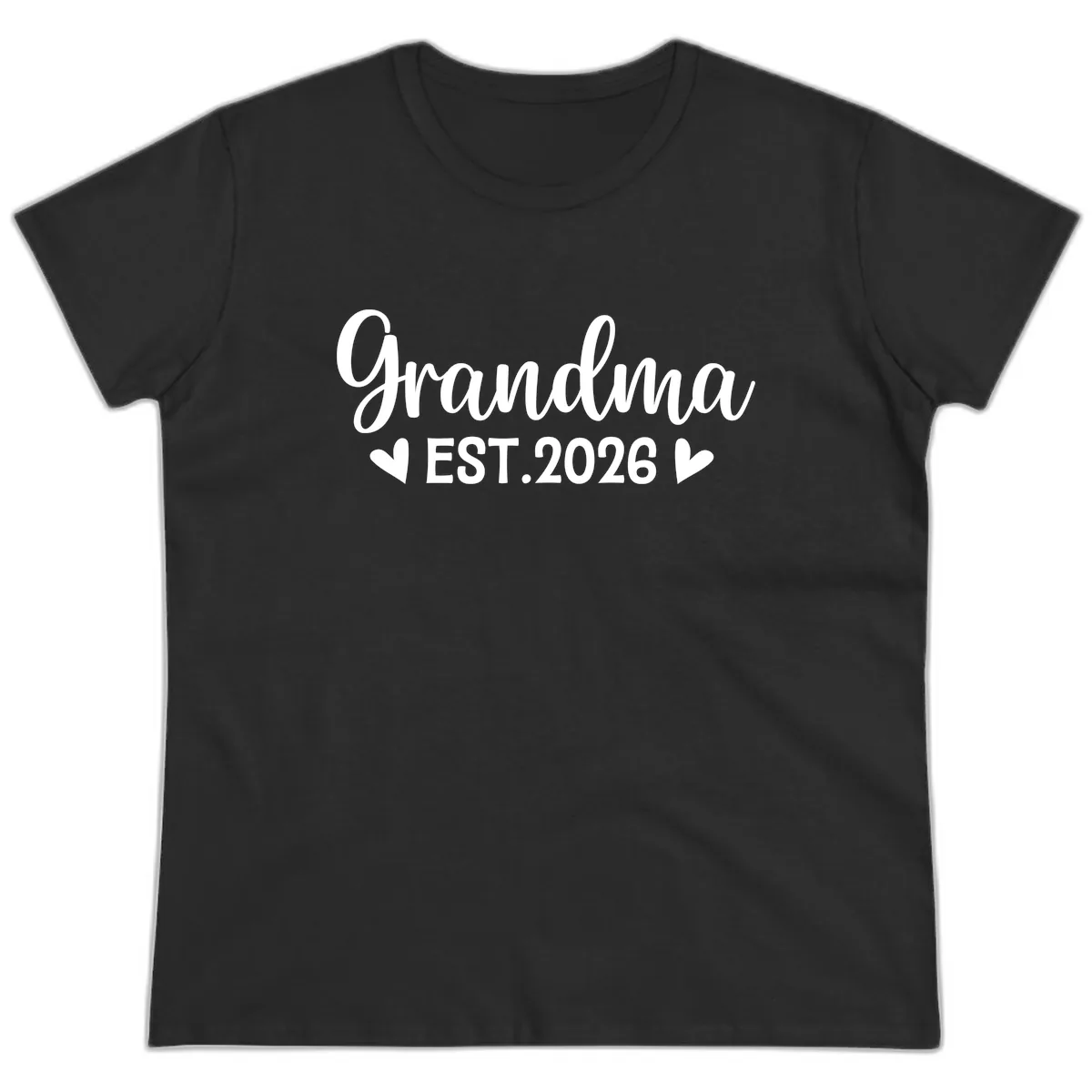 Grandma Est. 2026 Announcement Ladies Tee in Black