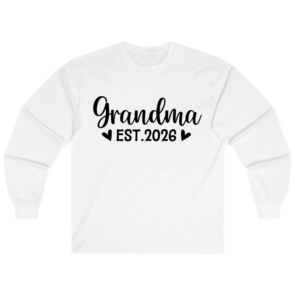 Grandma Est. 2026 Announcement Long Sleeve in White