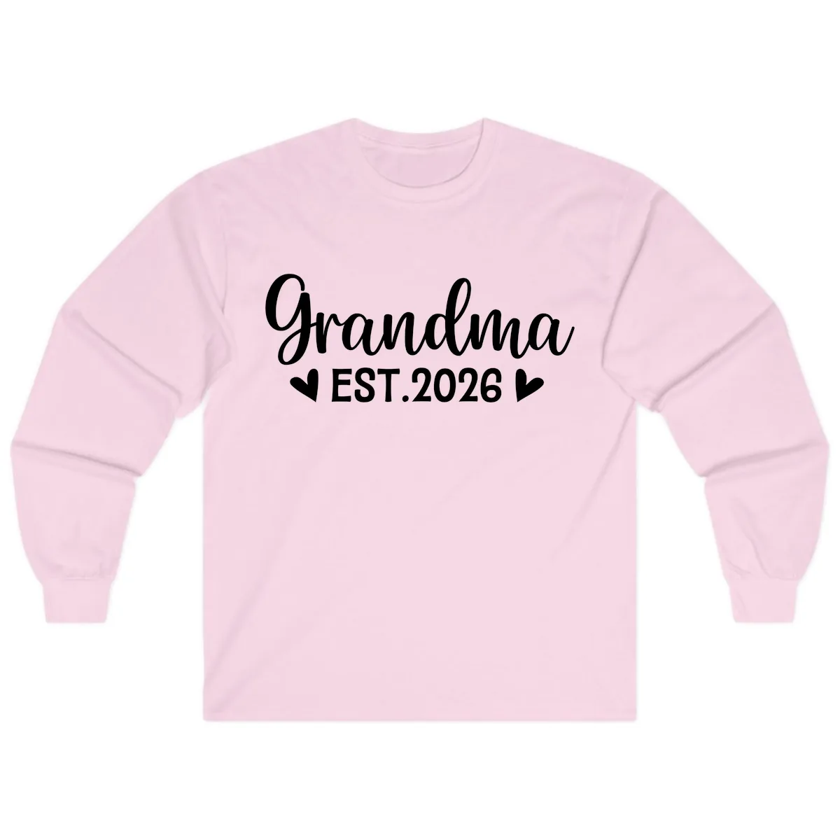 Grandma Est. 2026 Announcement Long Sleeve in Light Pink