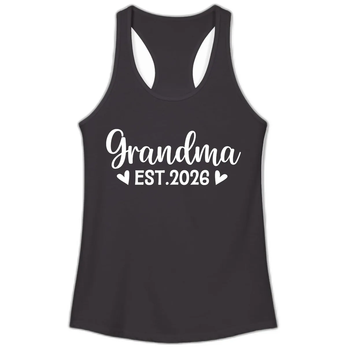 Grandma Est. 2026 Announcement Ladies Tank in Black