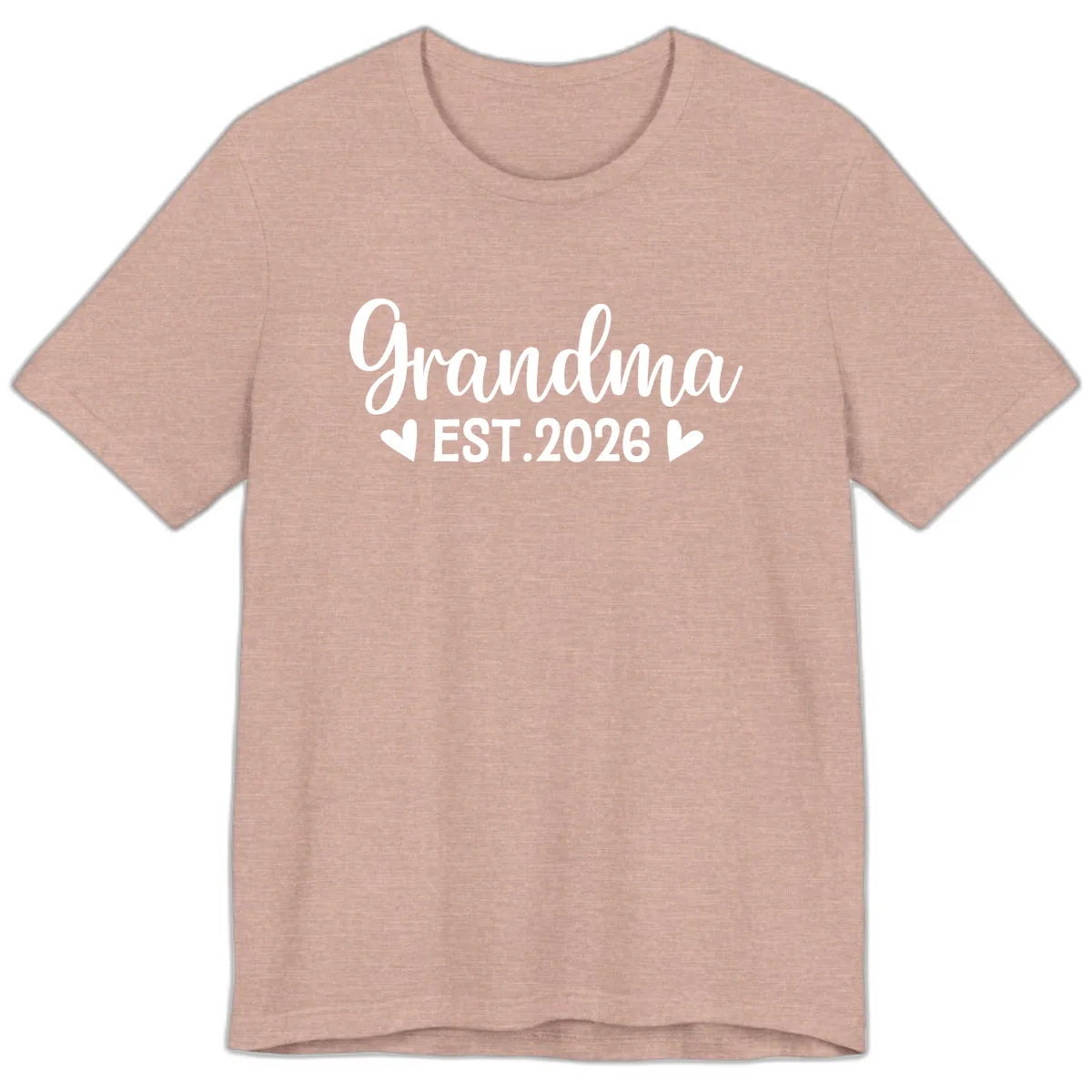 Grandma Est. 2026 Announcement Premium T-Shirt in Heather Prism Peach