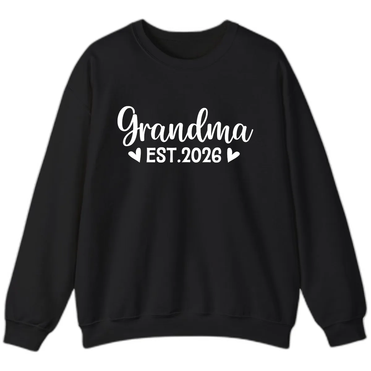 Grandma Est. 2026 Announcement Sweatshirt in Black