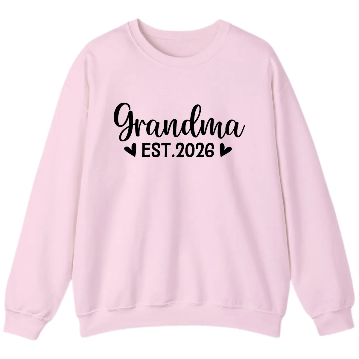 Grandma Est. 2026 Announcement Sweatshirt in Light Pink