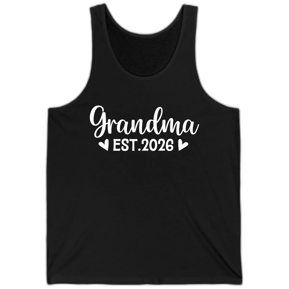 Grandma Est. 2026 Announcement Tank in Black
