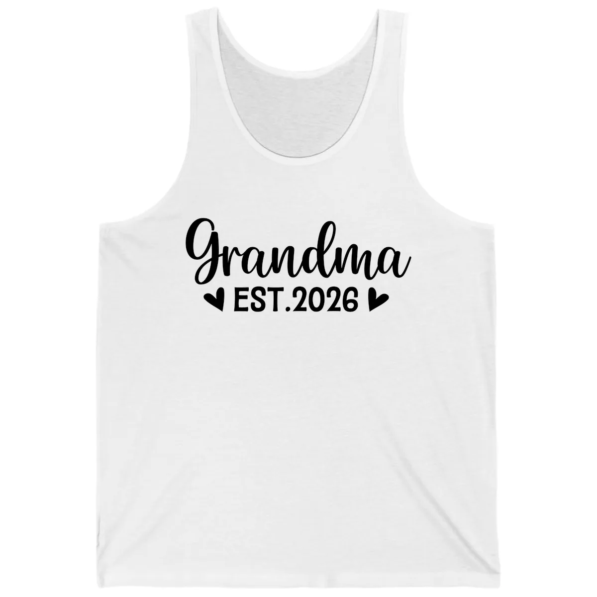 Grandma Est. 2026 Announcement Tank in White