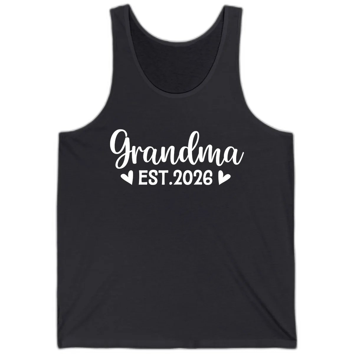 Grandma Est. 2026 Announcement Tank in Dark Grey