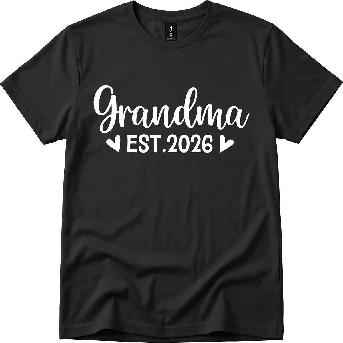 Grandma Est. 2026 Announcement T-Shirt in Black