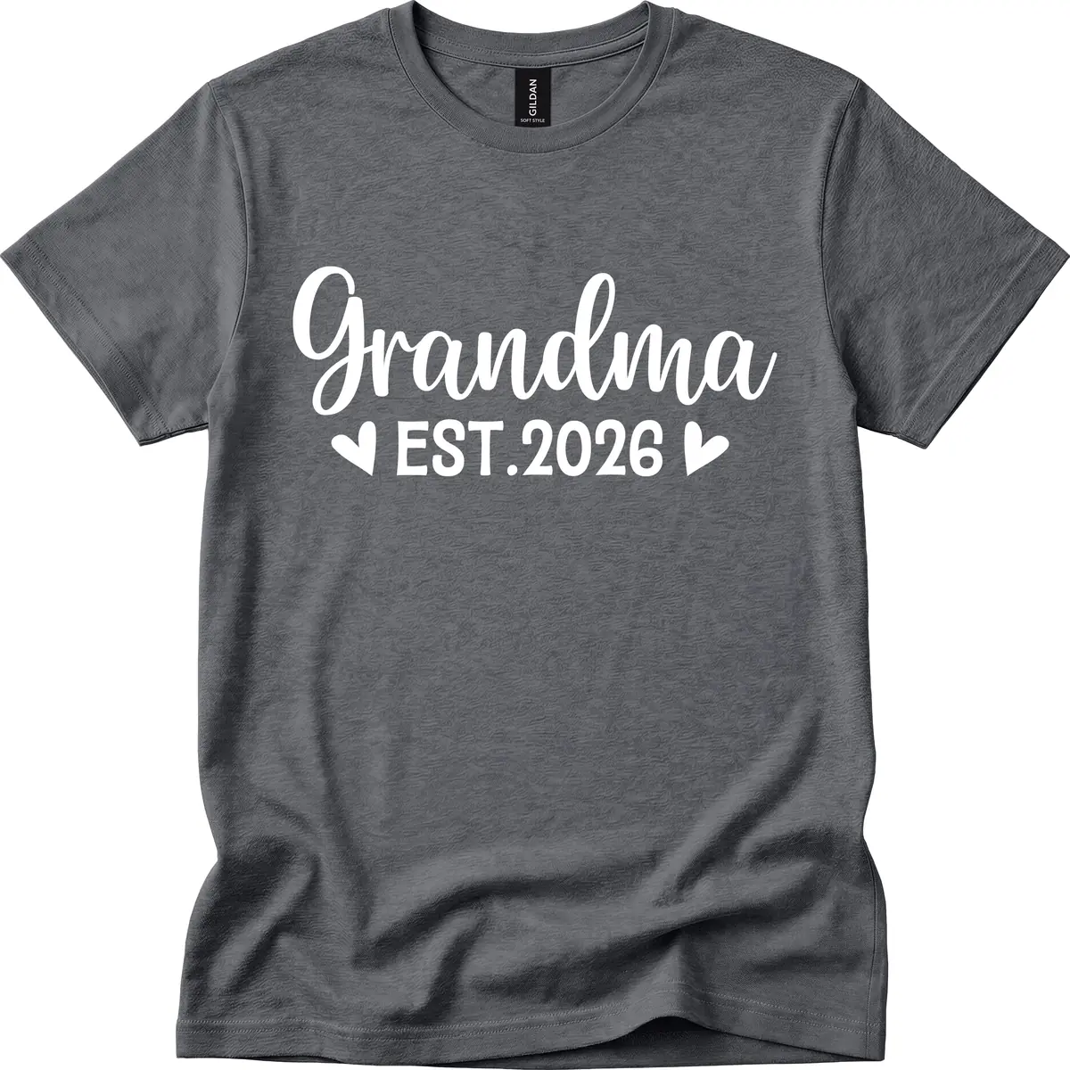 Grandma Est. 2026 Announcement T-Shirt in Dark Heather