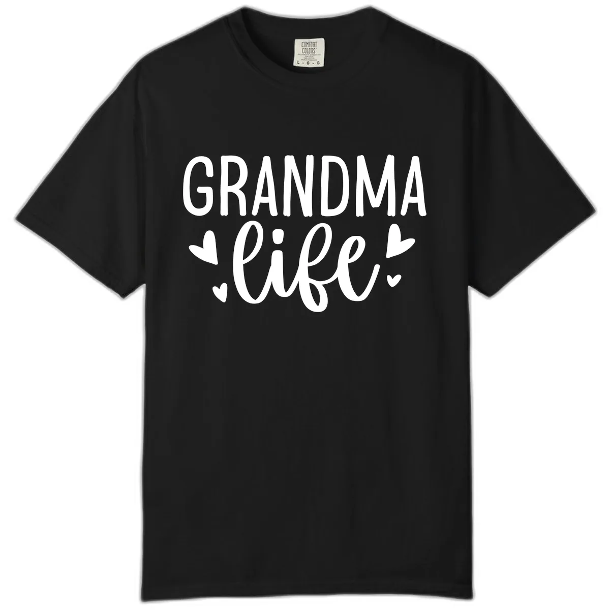 Grandma Life Heart Graphic Comfort Color in Black