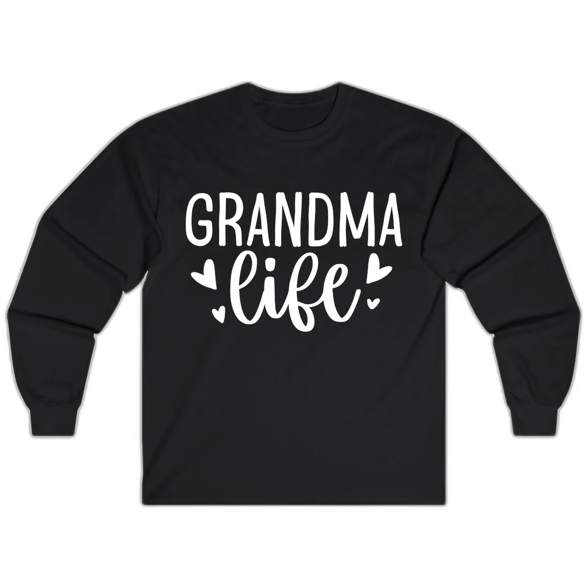 Grandma Life Heart Graphic Long Sleeve in Black