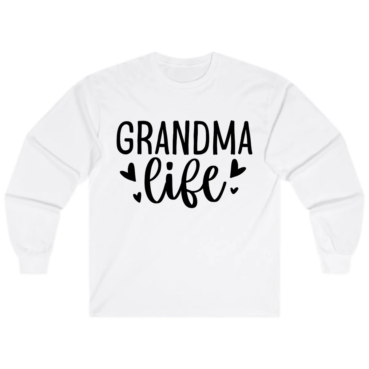 Grandma Life Heart Graphic Long Sleeve in White
