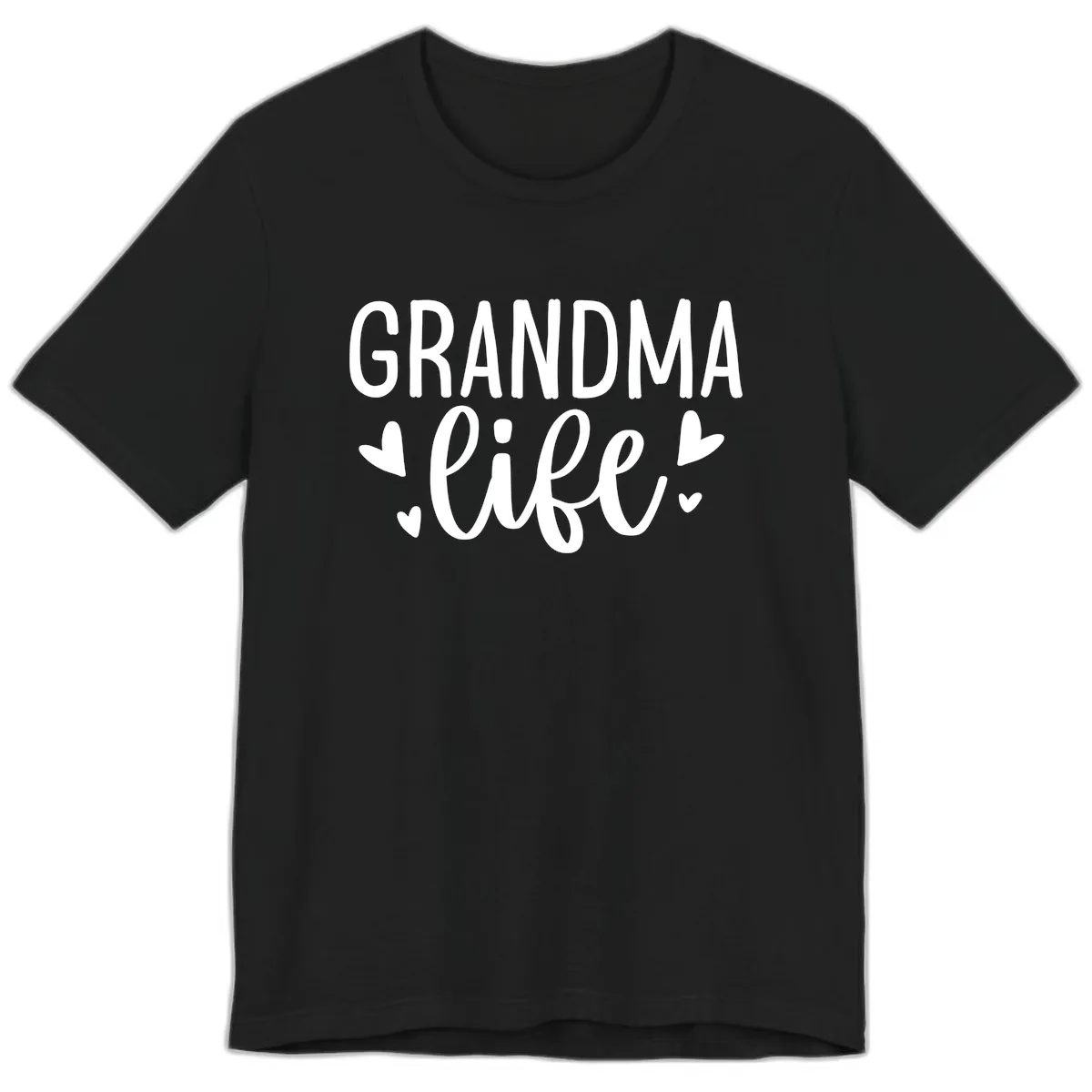 Grandma Life Heart Graphic Premium T-Shirt in Black
