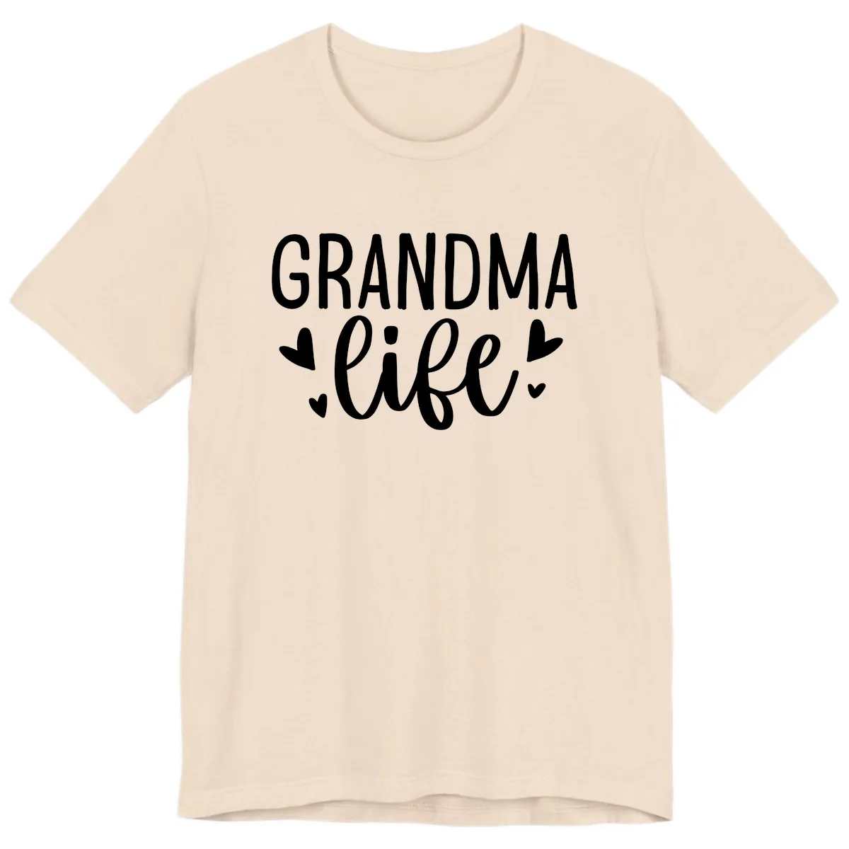 Grandma Life Heart Graphic Premium T-Shirt in Soft Cream