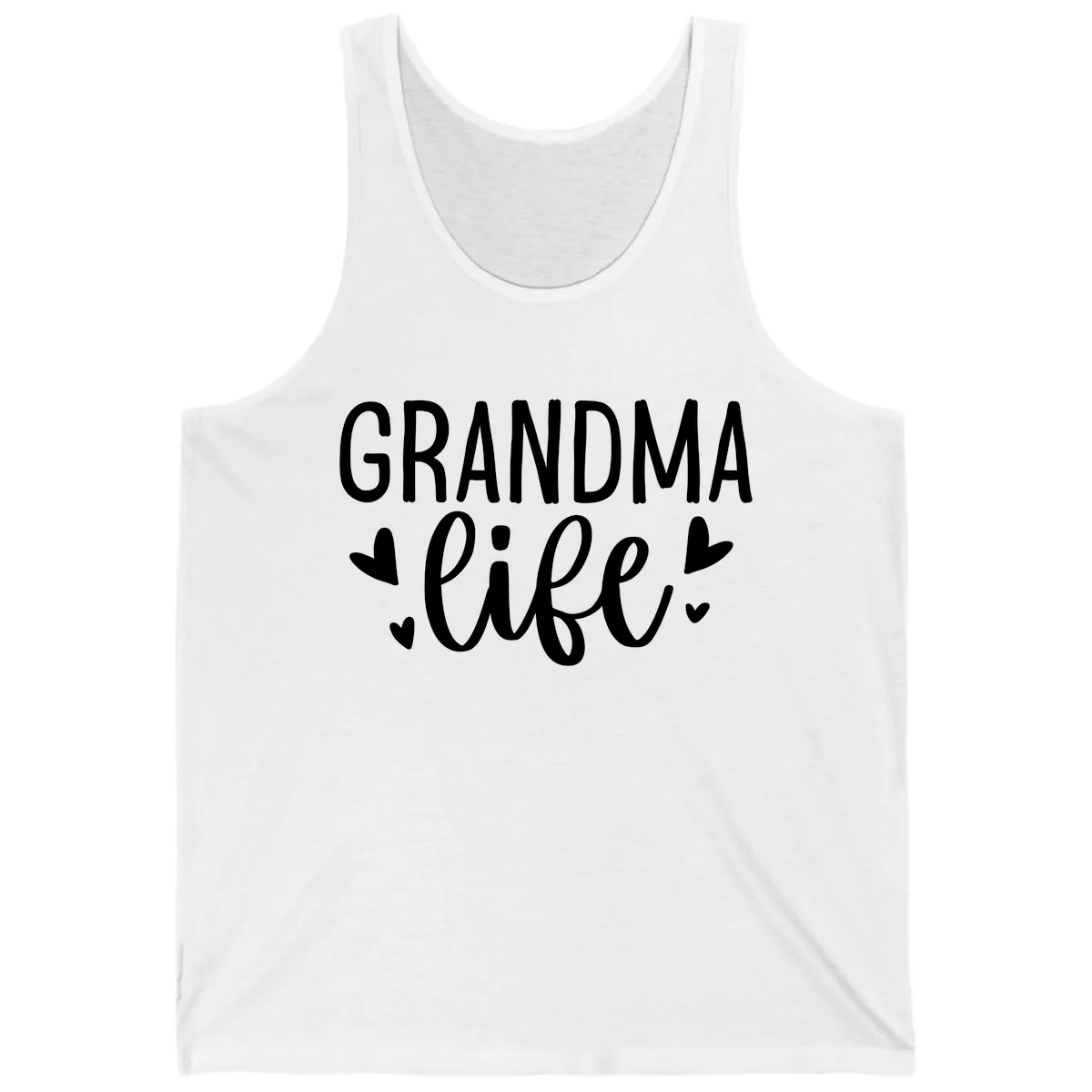 Grandma Life Heart Graphic Tank in White