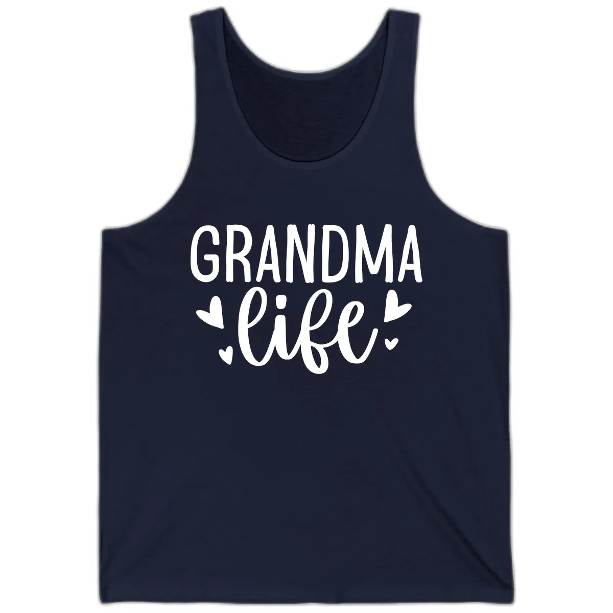 Grandma Life Heart Graphic Tank in Navy