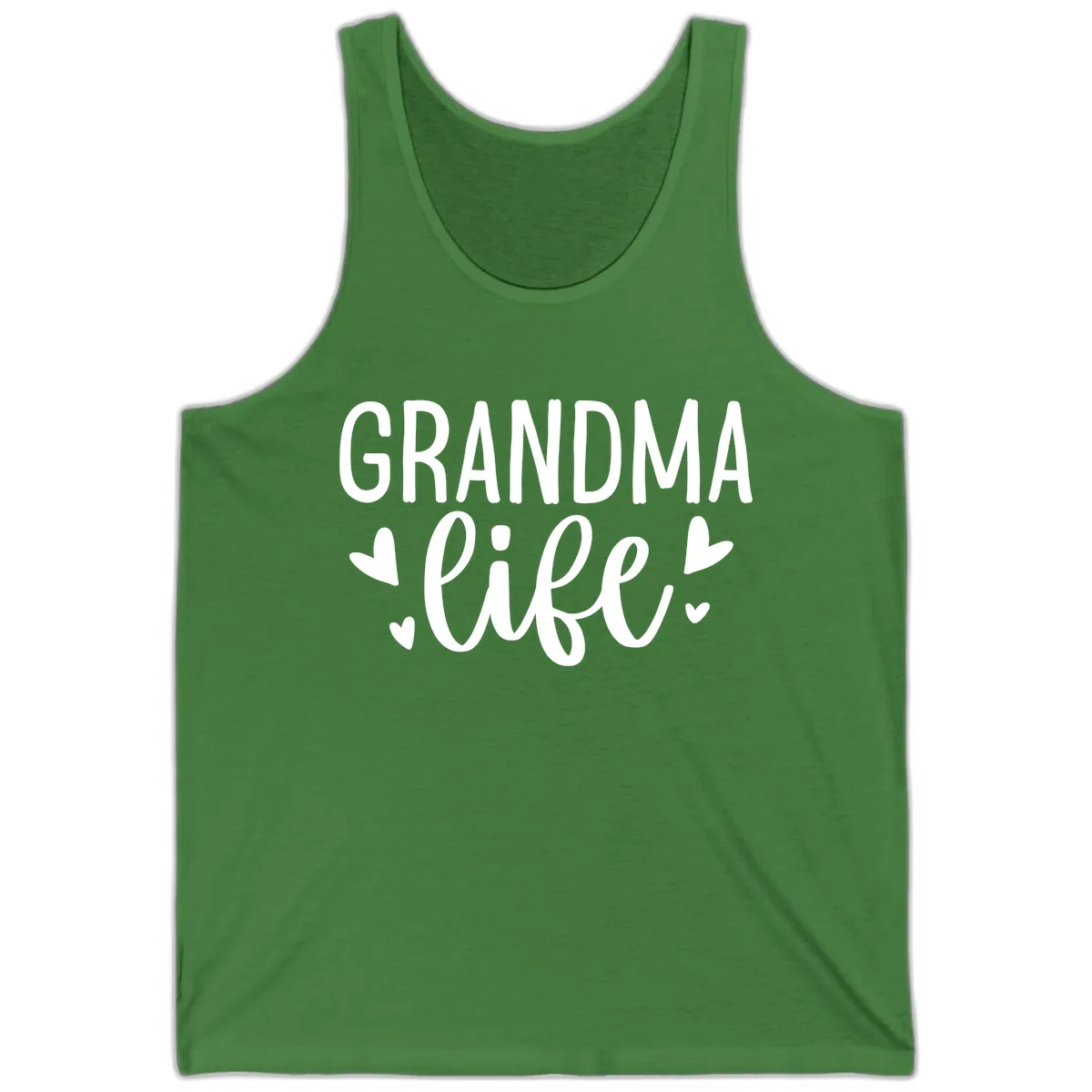 Grandma Life Heart Graphic Tank in Leaf