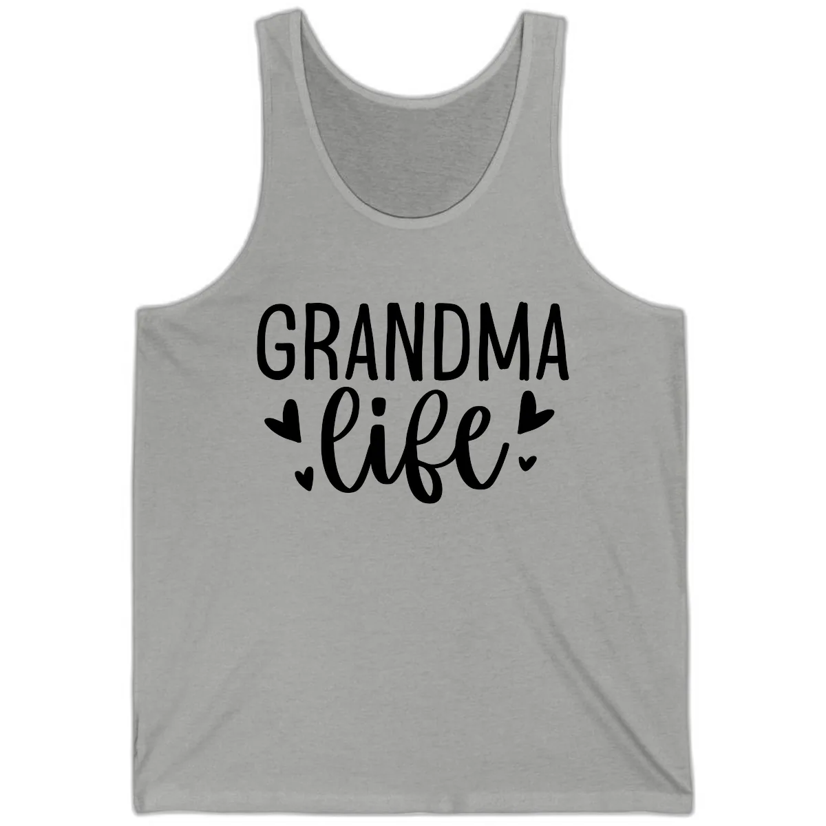Grandma Life Heart Graphic Tank in Athletic Heather