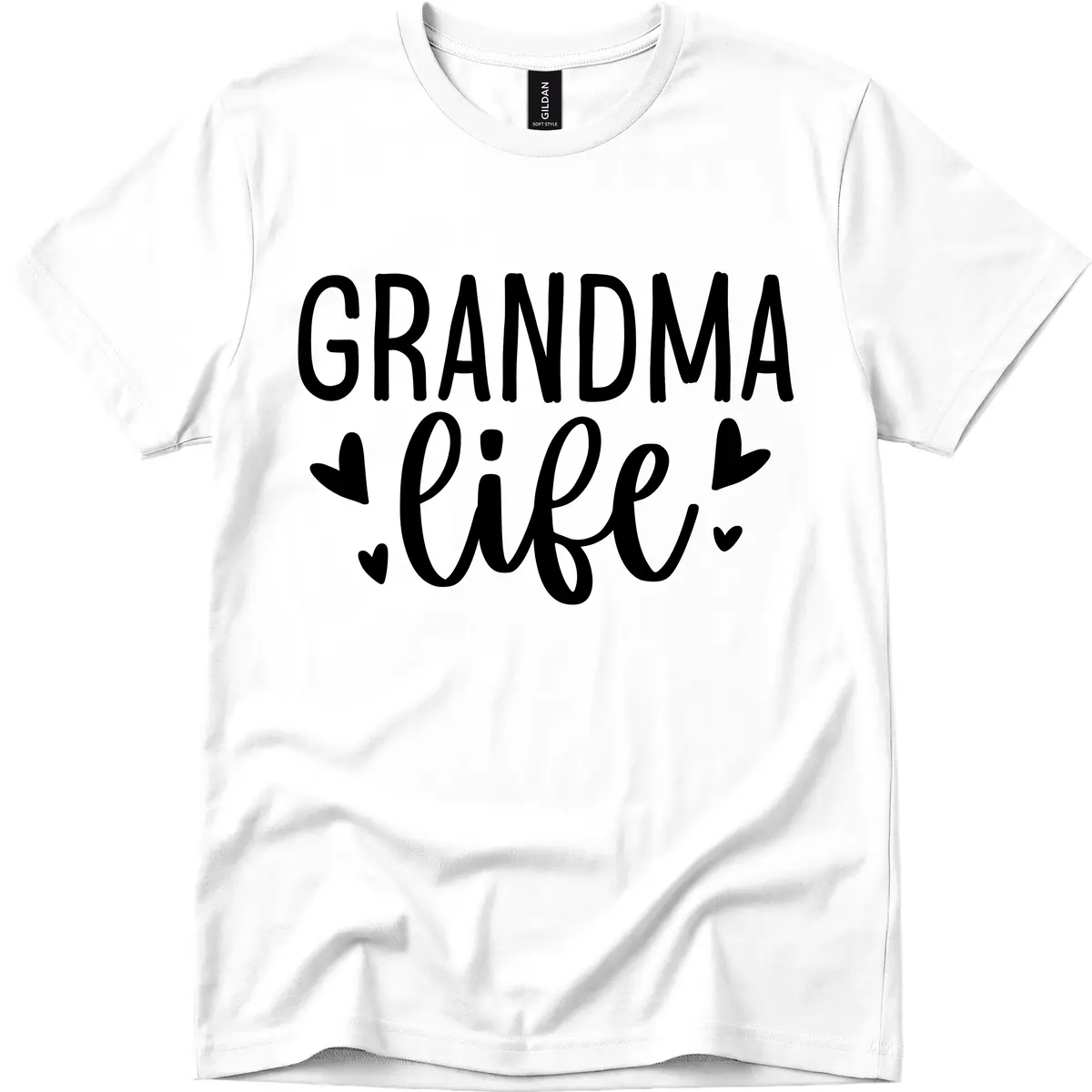 Grandma Life Heart Graphic T-Shirt in White