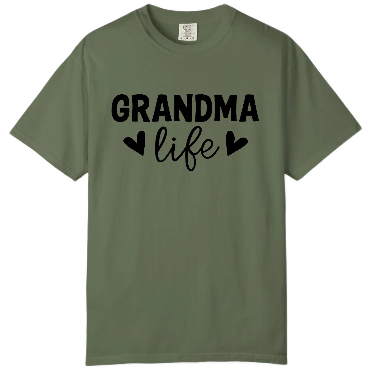 Grandma Life Typography Design Comfort Color in Sage