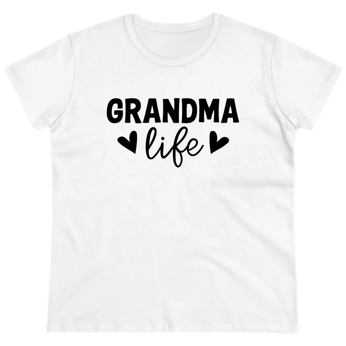 Grandma Life Typography Design Ladies Tee in White