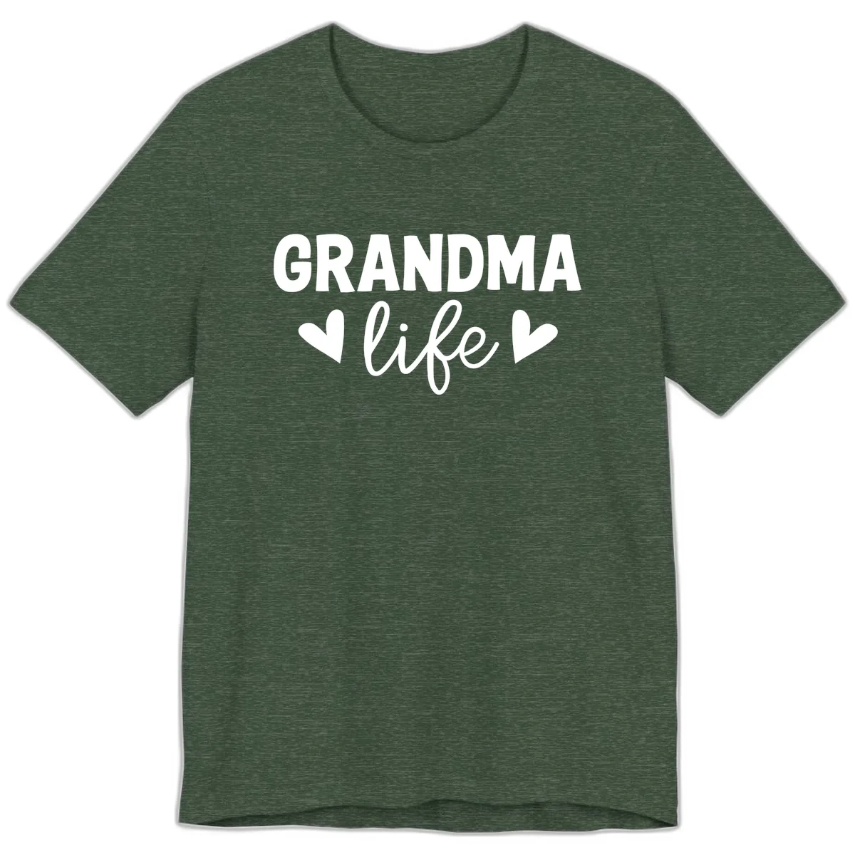 Grandma Life Typography Design Premium T-Shirt in Heather Forest