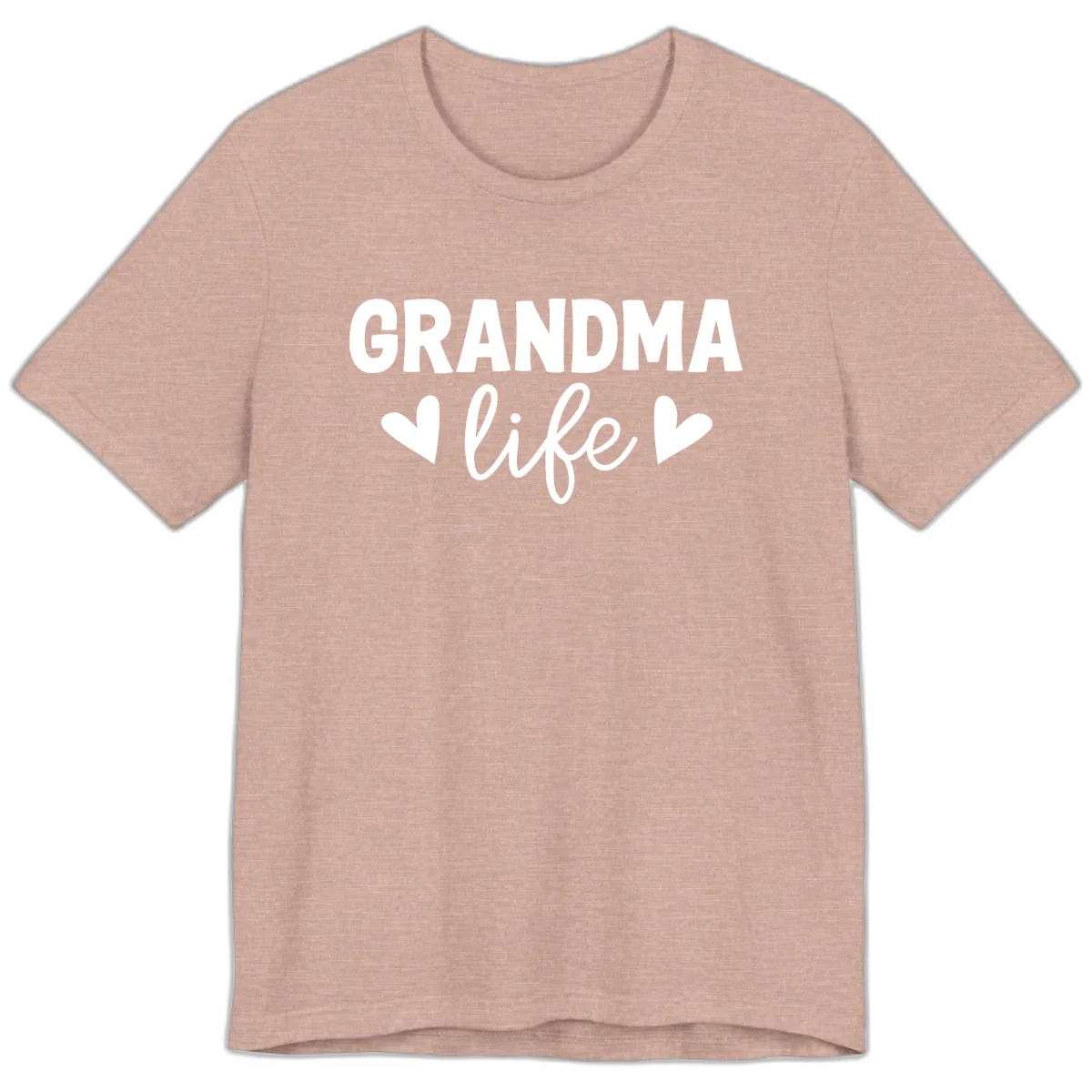 Grandma Life Typography Design Premium T-Shirt in Heather Prism Peach