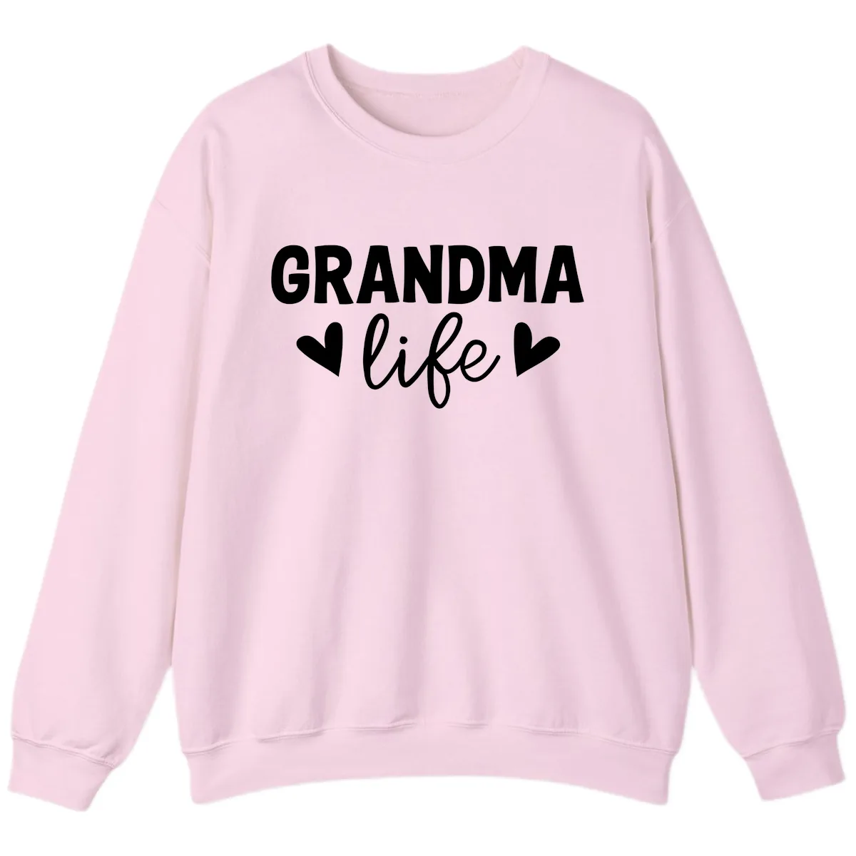 Grandma Life Typography Design Sweatshirt in Light Pink