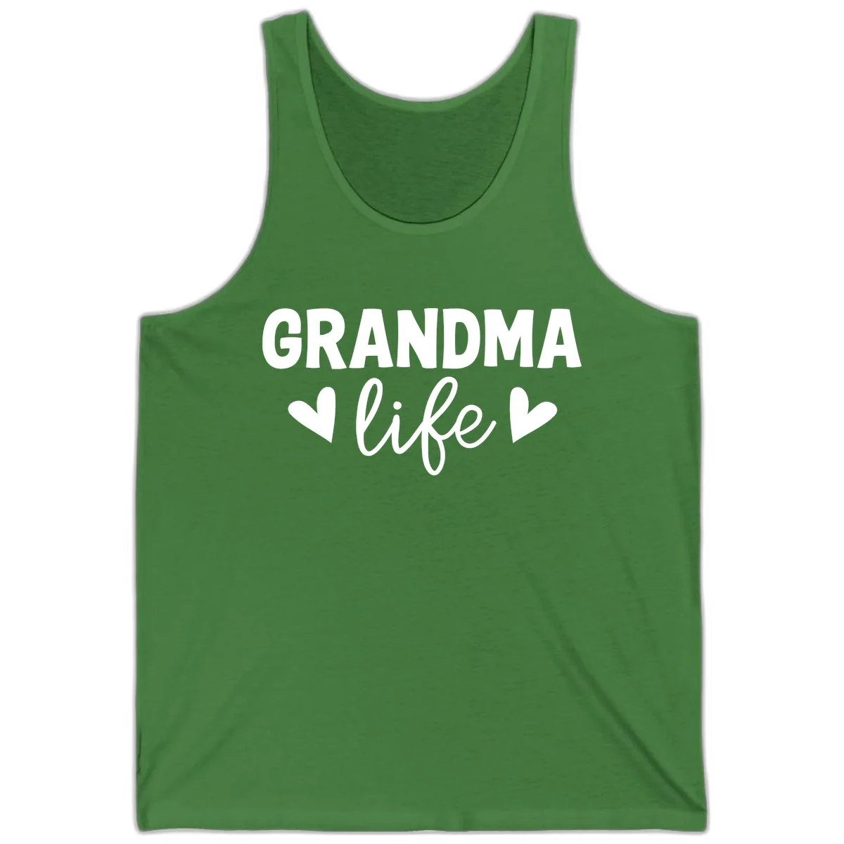 Grandma Life Typography Design Tank in Leaf