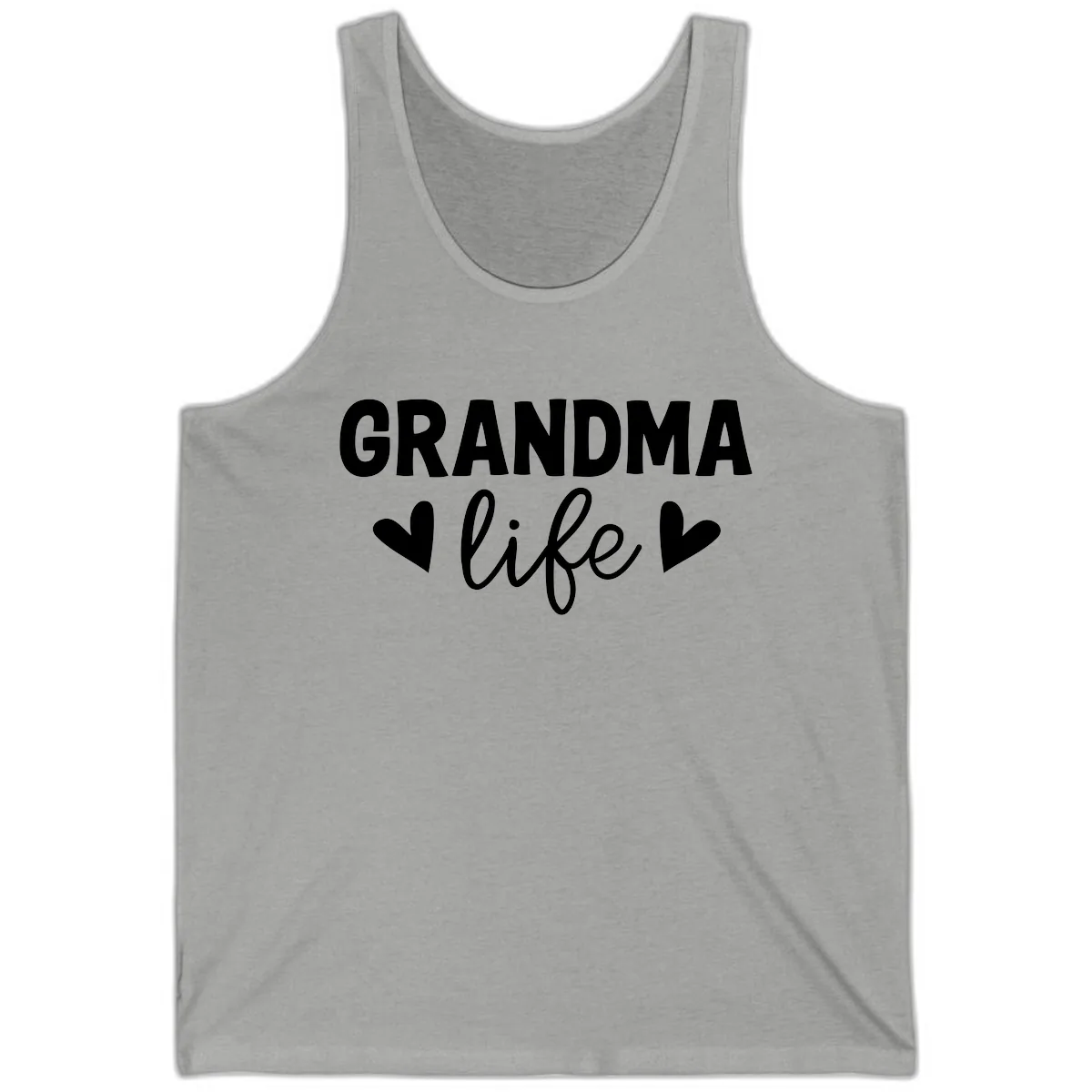 Grandma Life Typography Design Tank in Athletic Heather