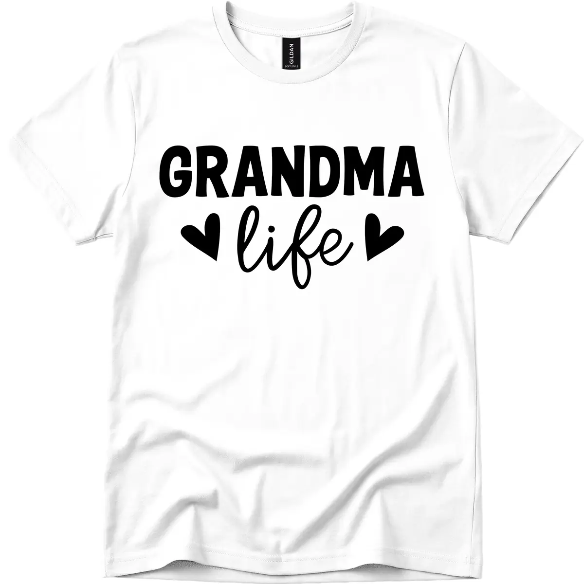 Grandma Life Typography Design T-Shirt in White