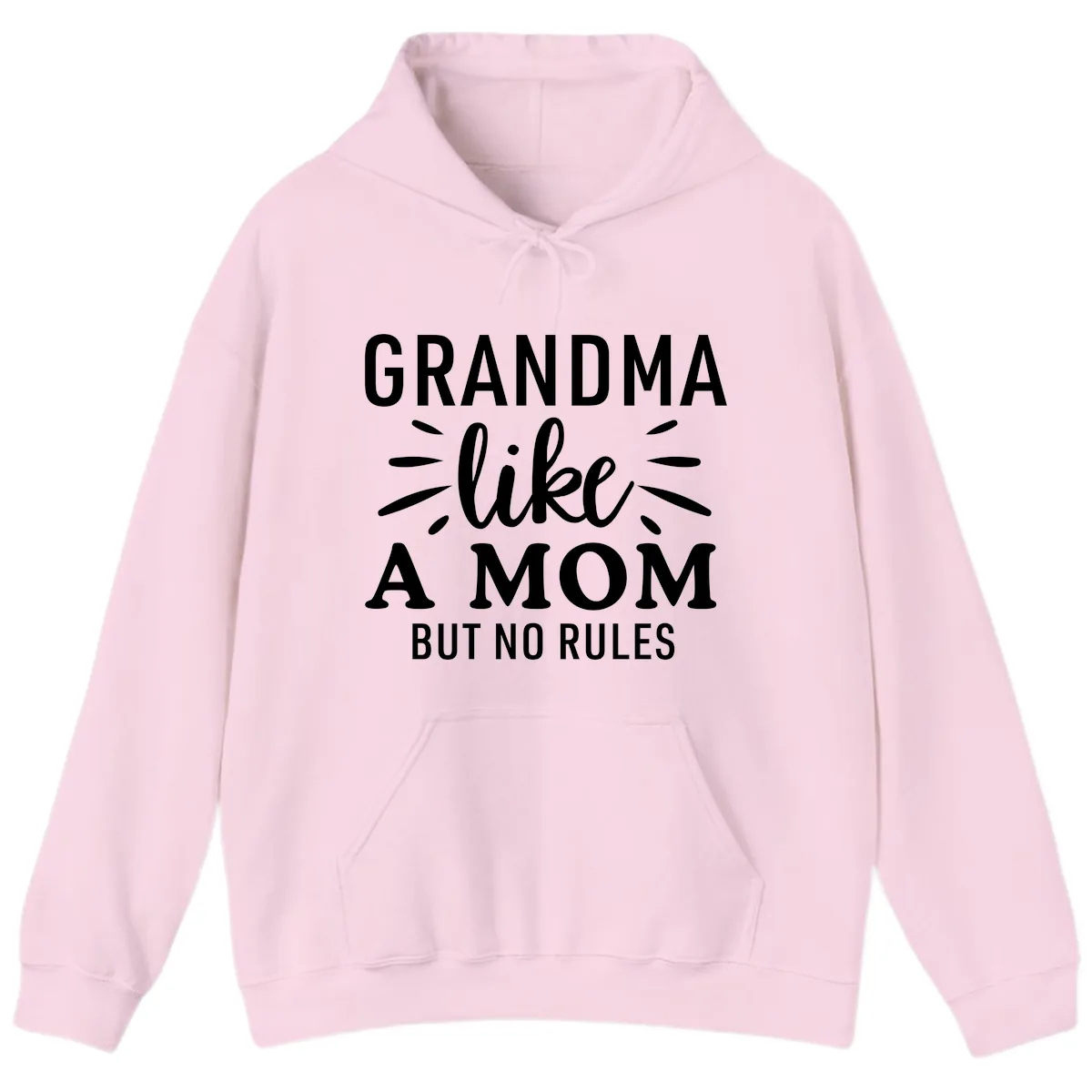 Grandma Like A Mom But No Rules Hoodie in Light Pink