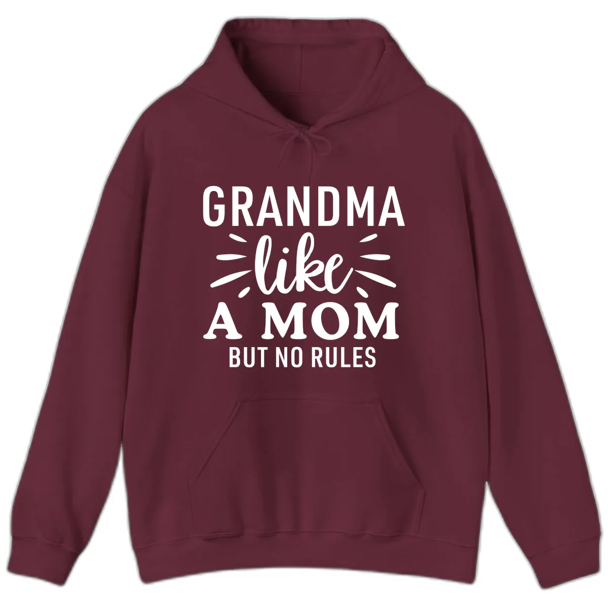 Grandma Like A Mom But No Rules Hoodie in Maroon