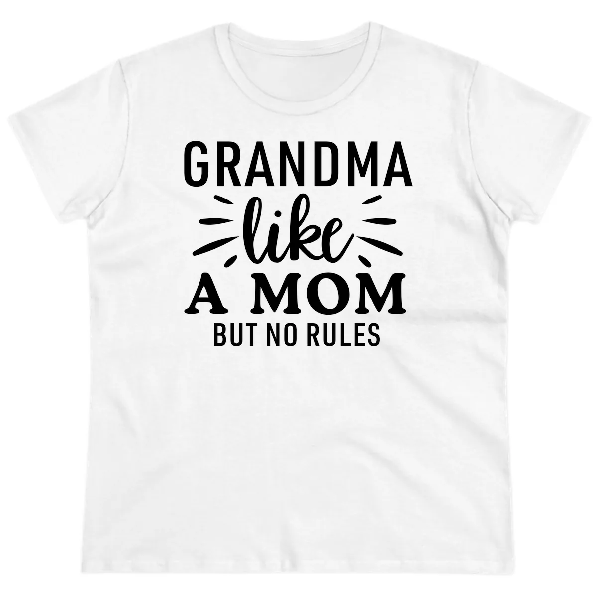 Grandma Like A Mom But No Rules Ladies Tee in White
