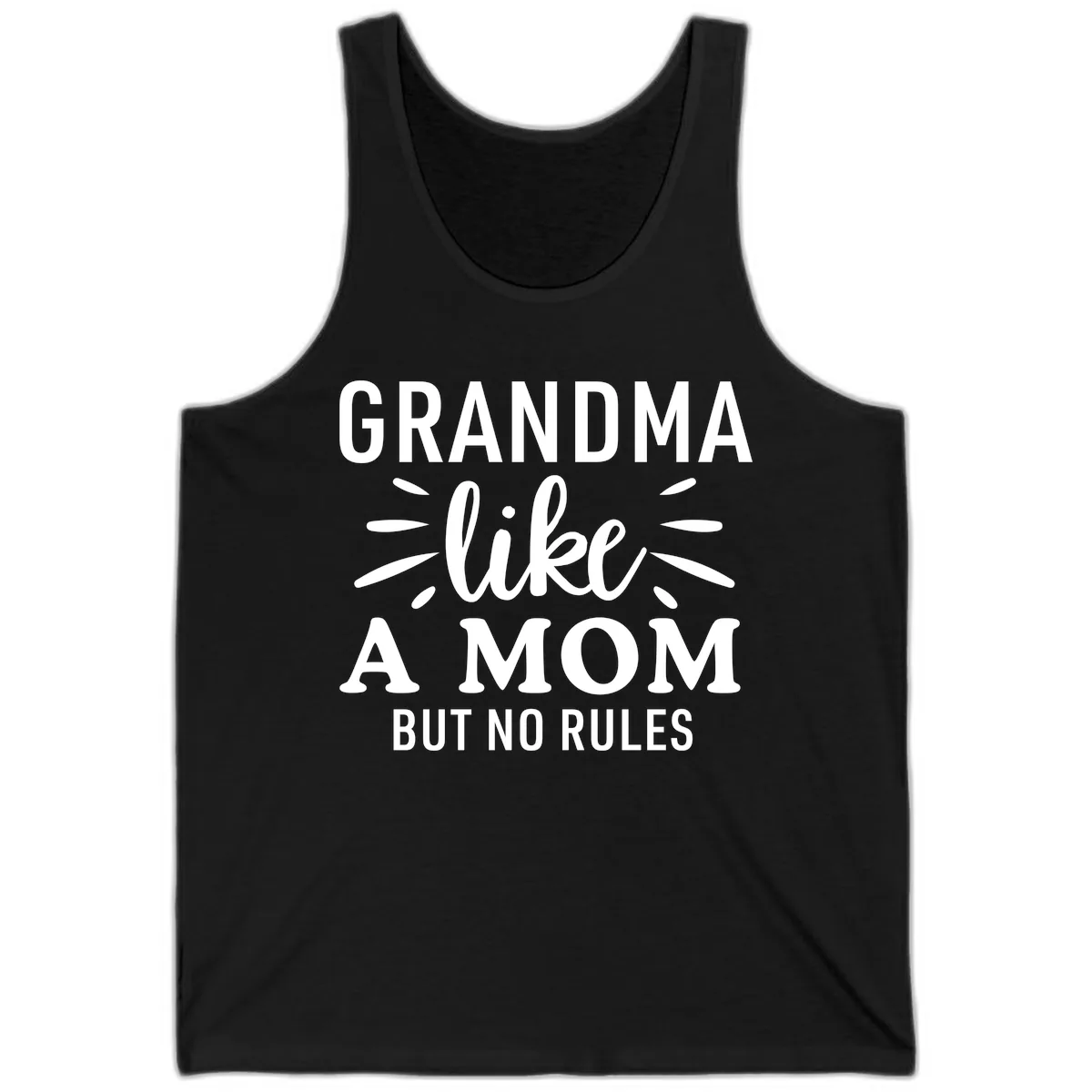 Grandma Like A Mom But No Rules Tank in Black