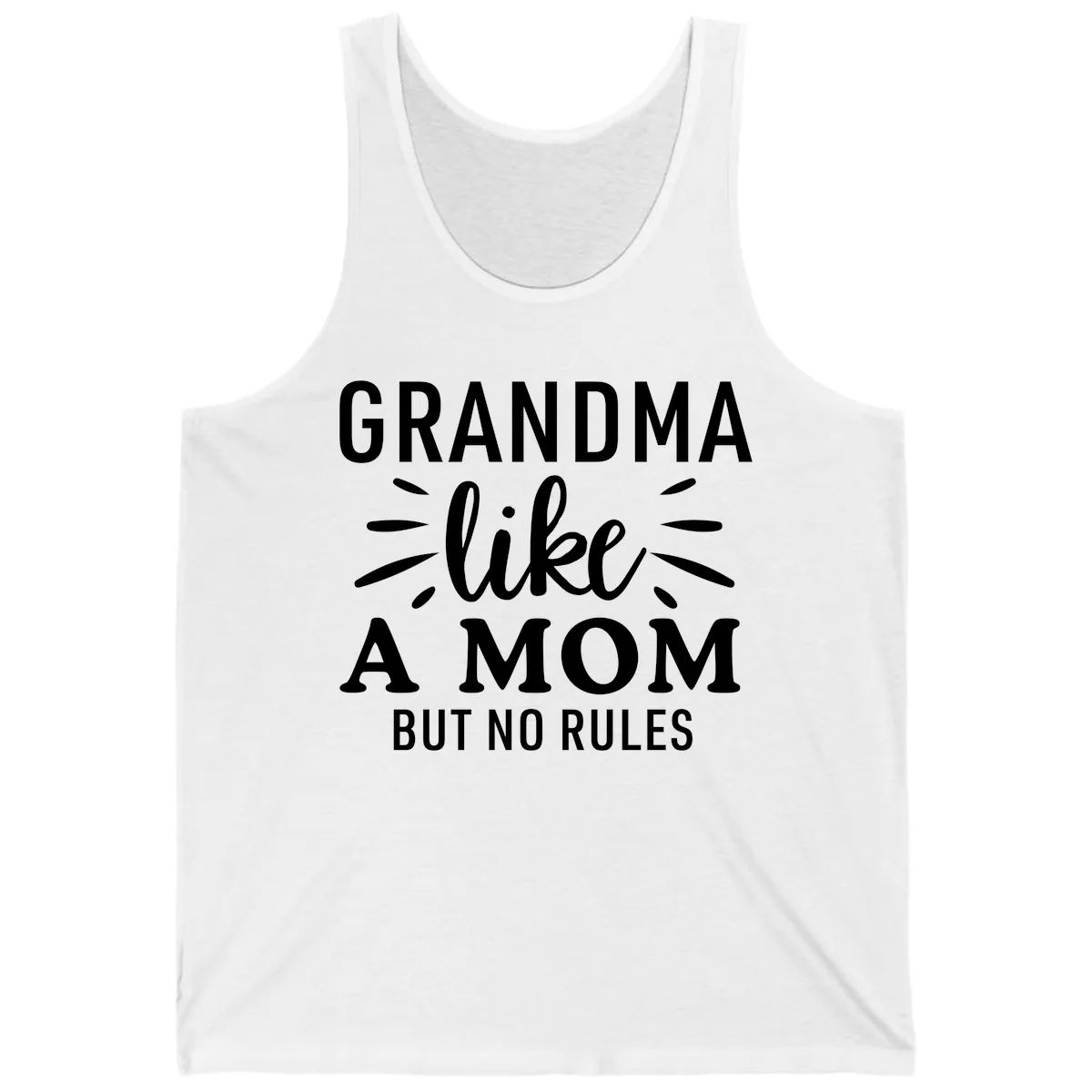 Grandma Like A Mom But No Rules Tank in White