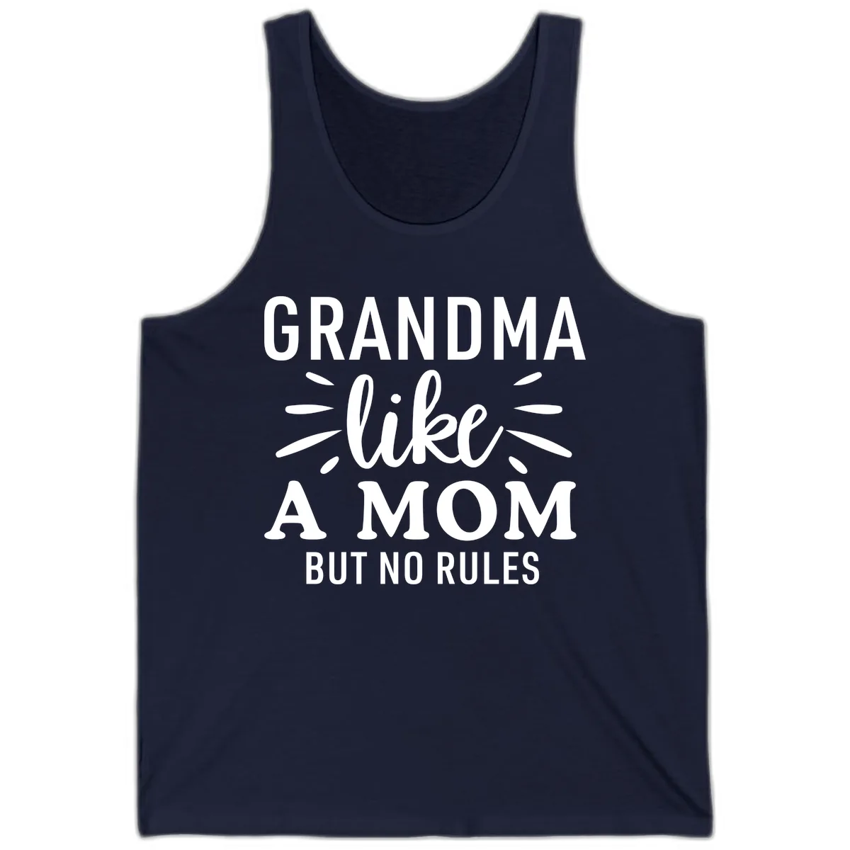 Grandma Like A Mom But No Rules Tank in Navy