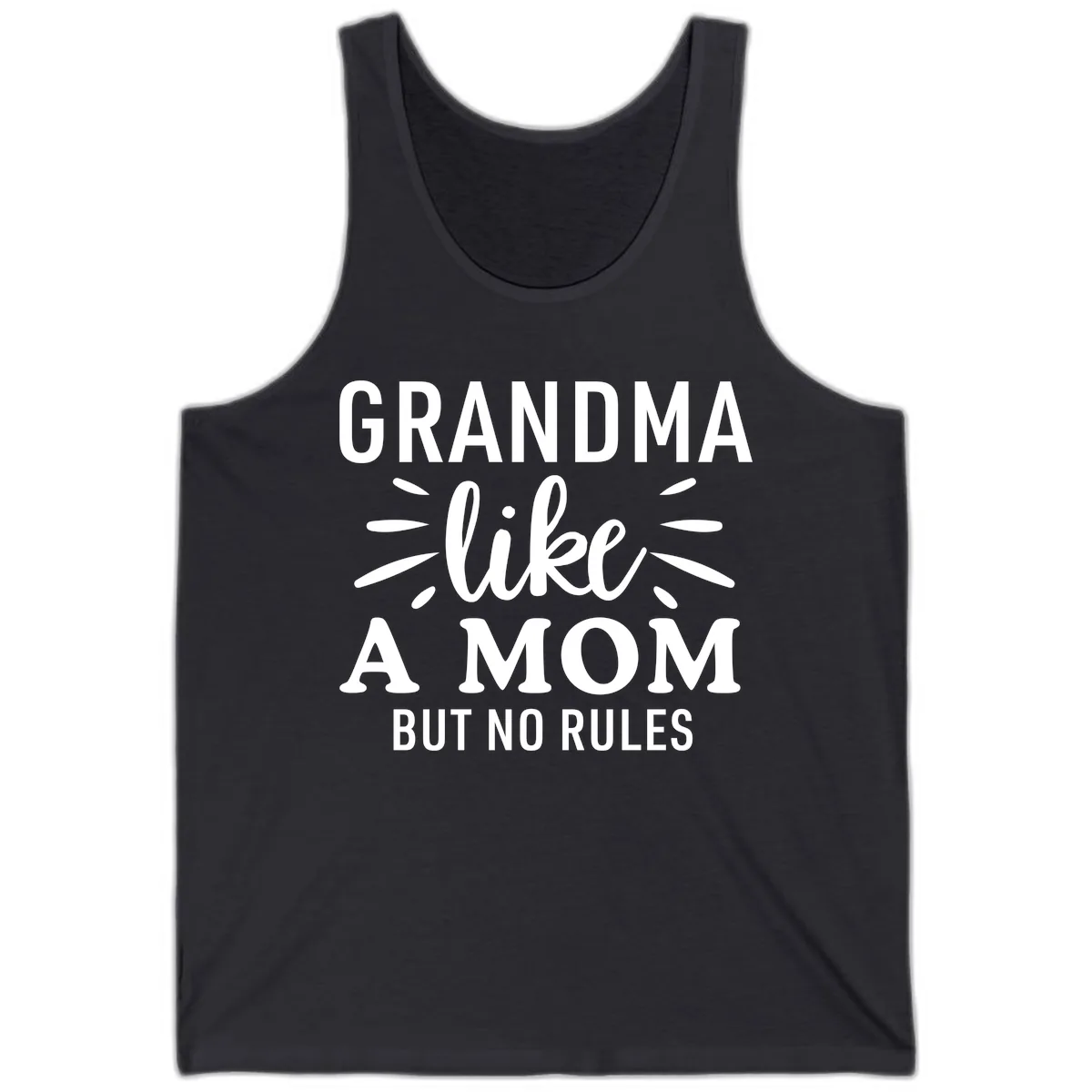 Grandma Like A Mom But No Rules Tank in Dark Grey
