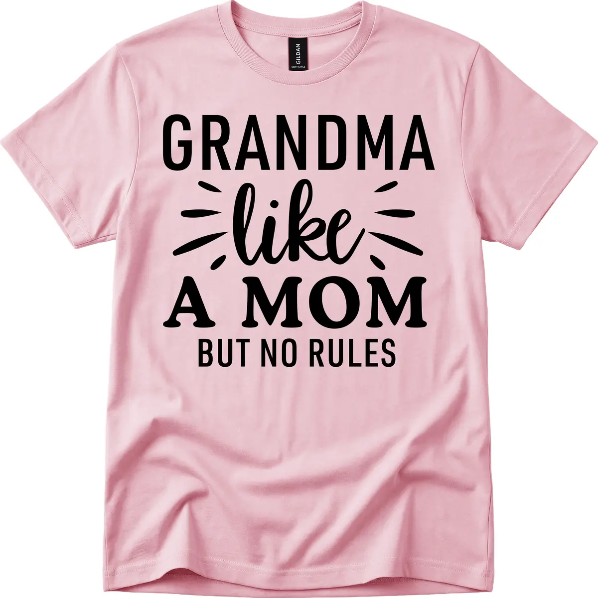 Grandma Like A Mom But No Rules T-Shirt in Light Pink