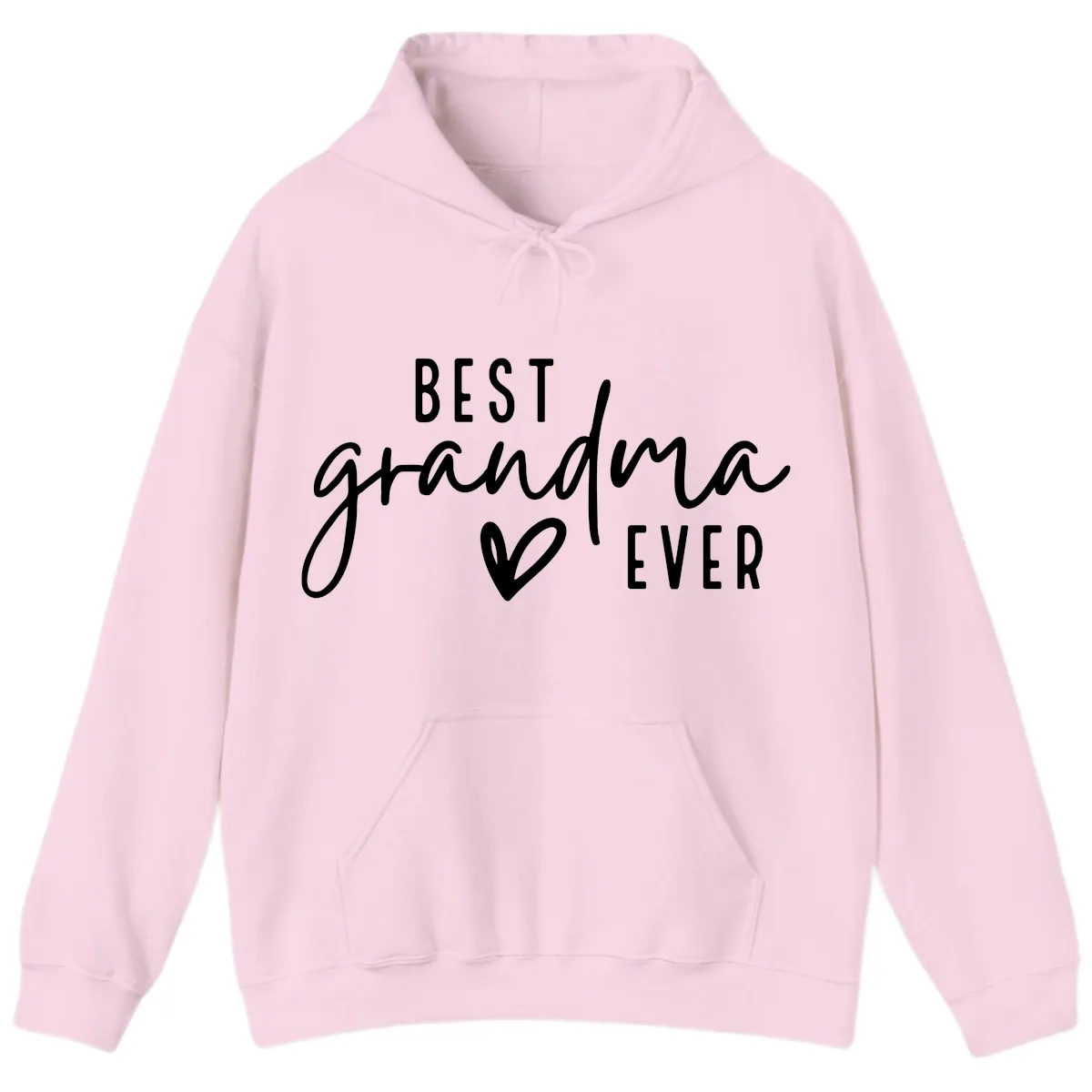 Best Grandma Ever Typography Design Hoodie in Light Pink