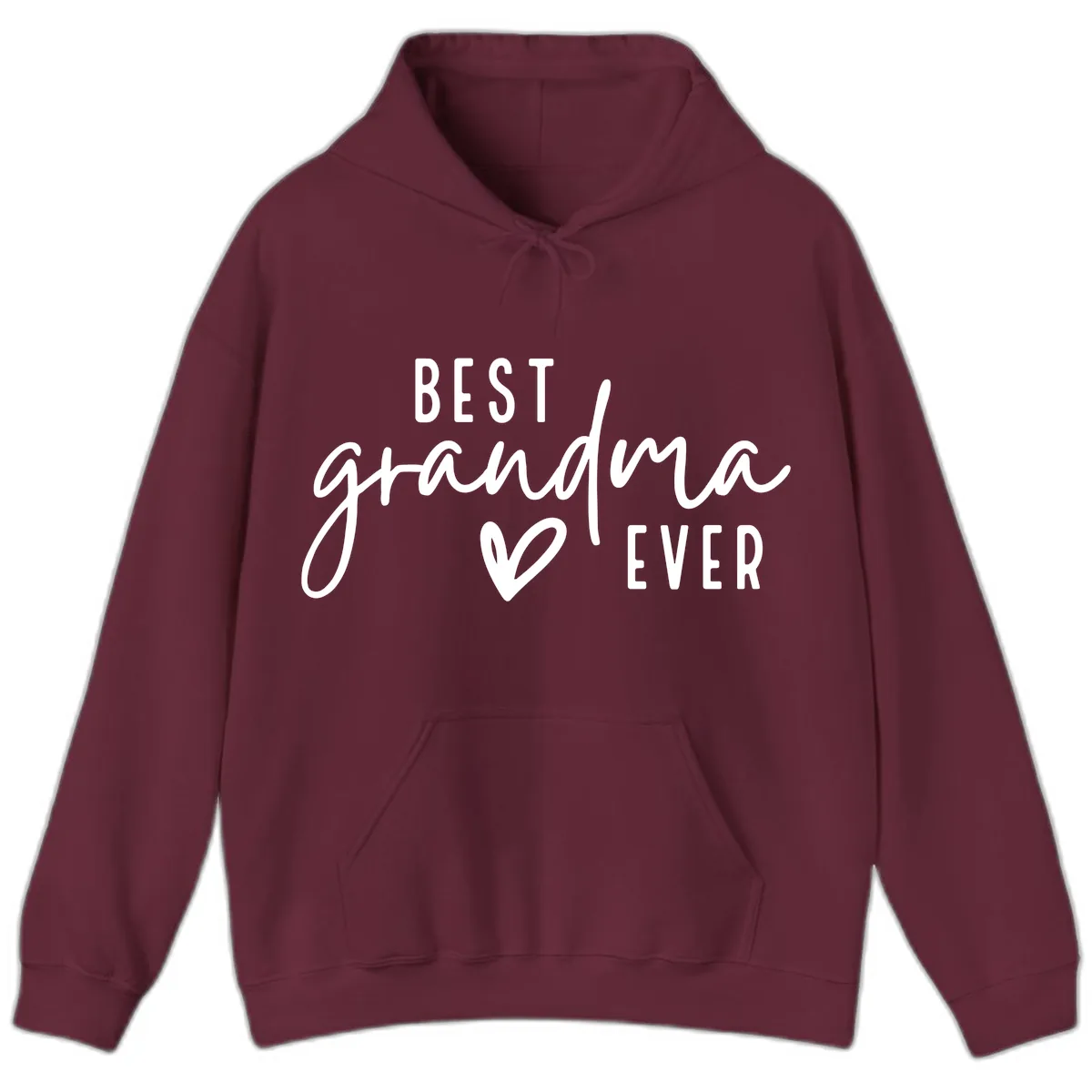 Best Grandma Ever Typography Design Hoodie in Maroon