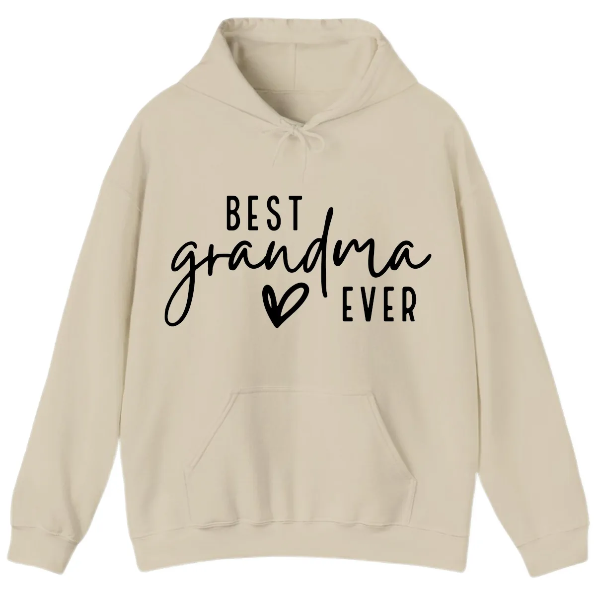 Best Grandma Ever Typography Design Hoodie in Sand