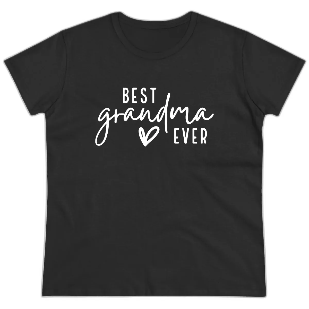 Best Grandma Ever Typography Design Ladies Tee in Black