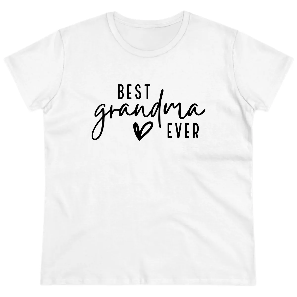 Best Grandma Ever Typography Design Ladies Tee in White