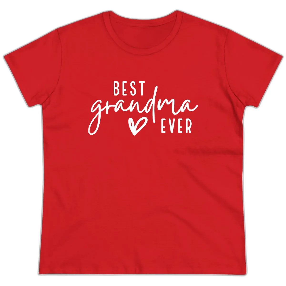 Best Grandma Ever Typography Design Ladies Tee in Red